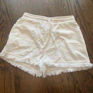 White tasseled shorts